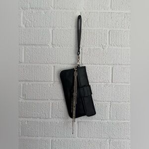 A/X Armani Exchange Black and Silver Wristlet Clutch